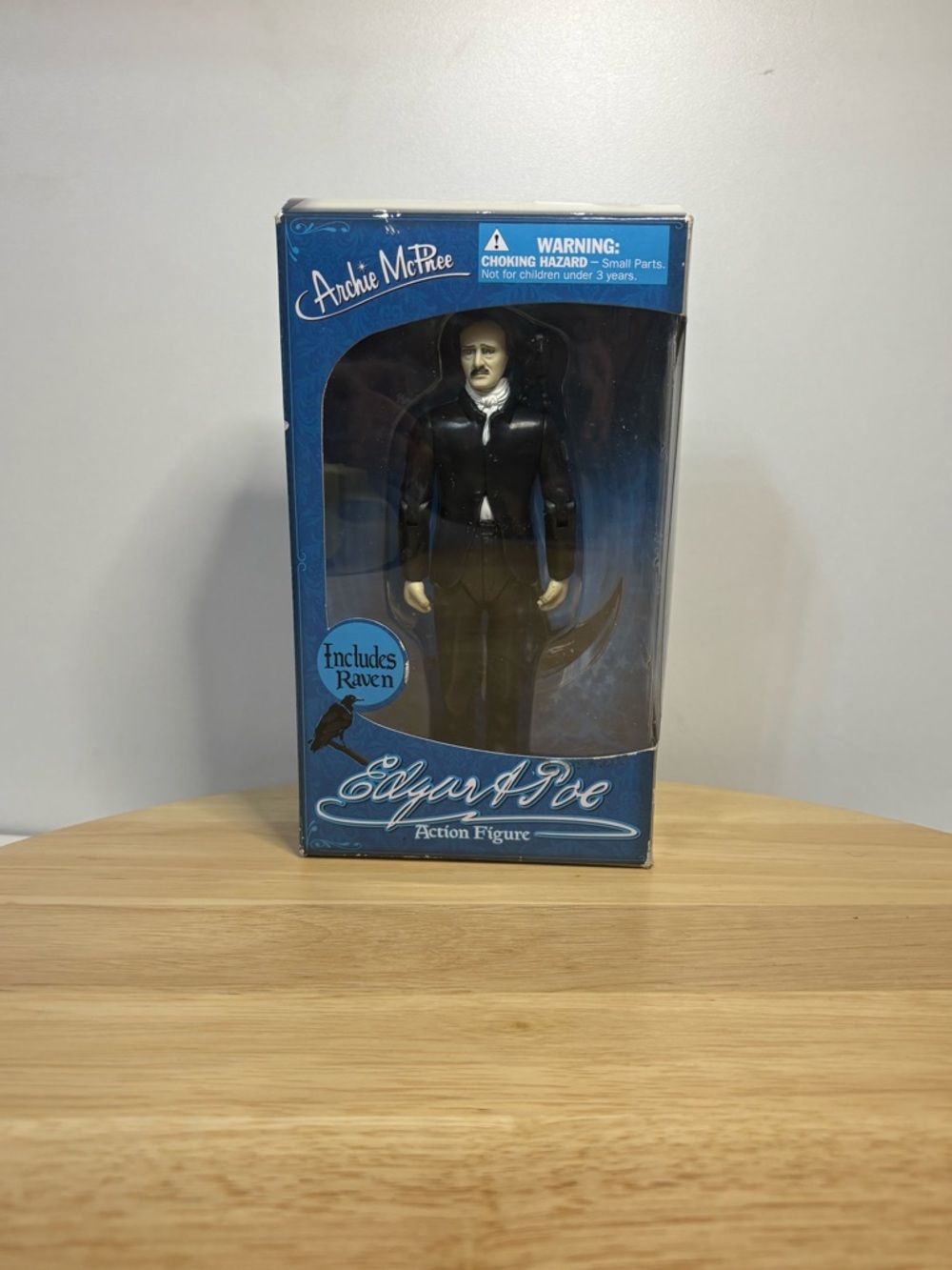 Archie McPhee Edgar Allan Poe Action Figure - Blue Box